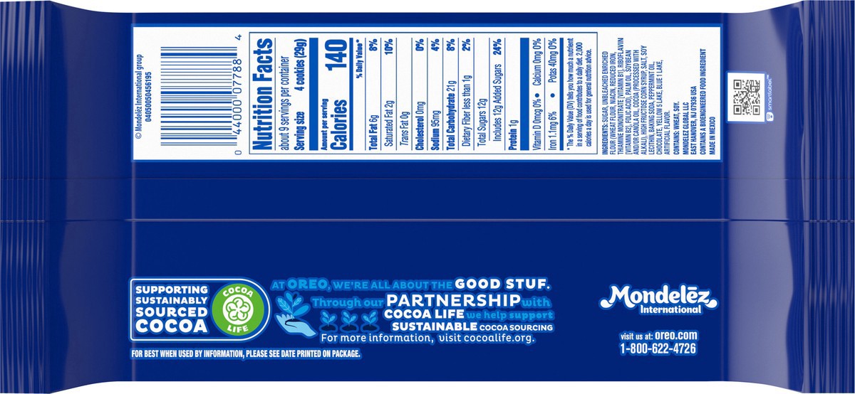 slide 13 of 13, OREO Thins Mint Creme Chocolate Sandwich Cookies, 9.21 oz, 9.21 oz