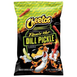 Cheetos Crunchy Cheese Flavored Snacks Flamin' Hot Dill Pickle 2 7/8 Oz
