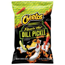 Cheetos Crunchy Cheese Flavored Snacks Flamin'' Hot Dill Pickle 2 7/8 Oz
