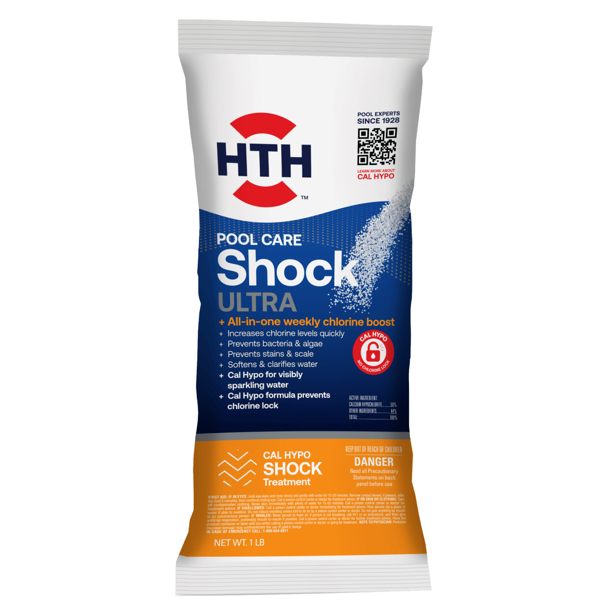 slide 1 of 1, HTH Pool Care Shock Ultra, Prevents Bacteria, Algae, Stain & Scale, Cal Hypo Formula, 1 lb
