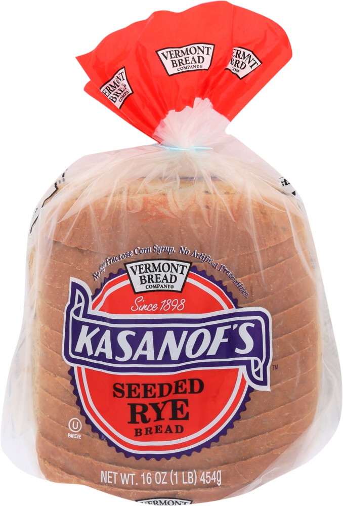 slide 1 of 1, Kasanof's Light Rye Bread - Seeded, 16 oz