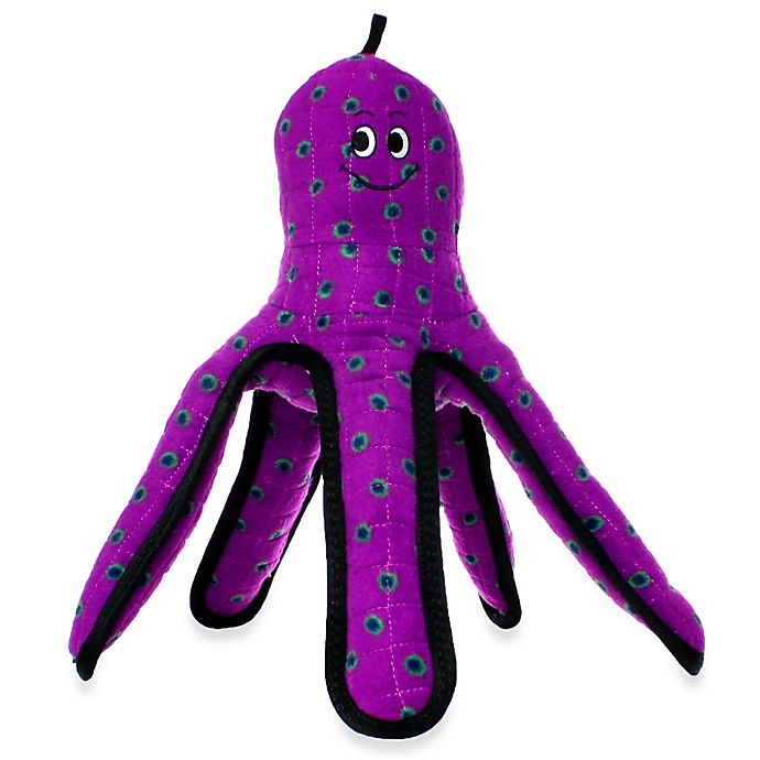 slide 1 of 1, Tuffy Octopus Squeaker Dog Toy - Purple, 1 ct