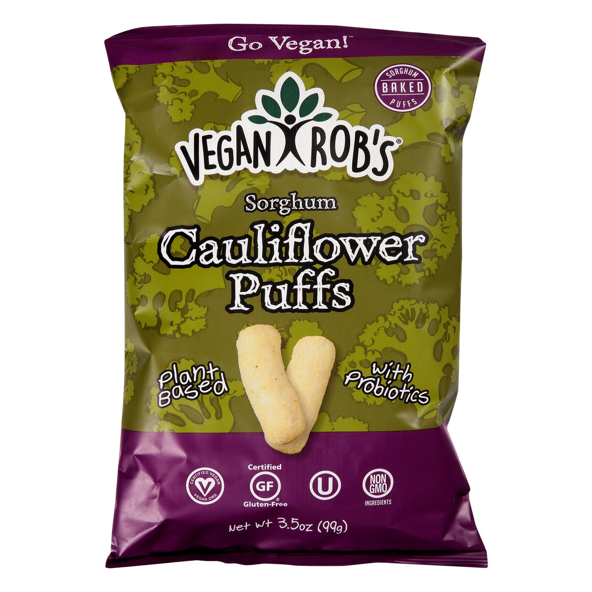 slide 4 of 12, Vegan Rob's Snack Puff Cauliflower, 3.5 oz