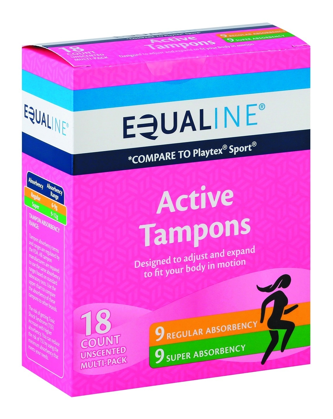 slide 1 of 1, Equaline Tampons Multipack, 18 ct