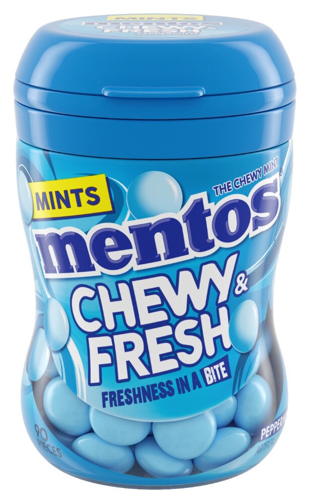 slide 1 of 7, Mentos Chewy Fresh Peppermint Mints, 90 ct