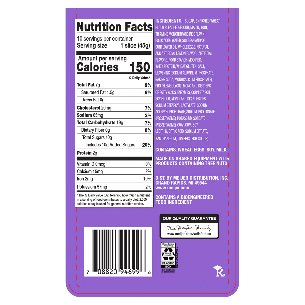 slide 11 of 13, FRESH FROM MEIJER Meijer Lemon Creme Cake sliced, 16 oz