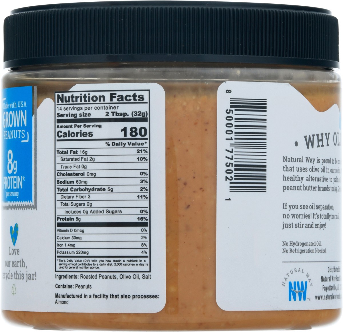 slide 5 of 9, Natural Way Original Peanut Butter 16 ea Jar, 16 ct