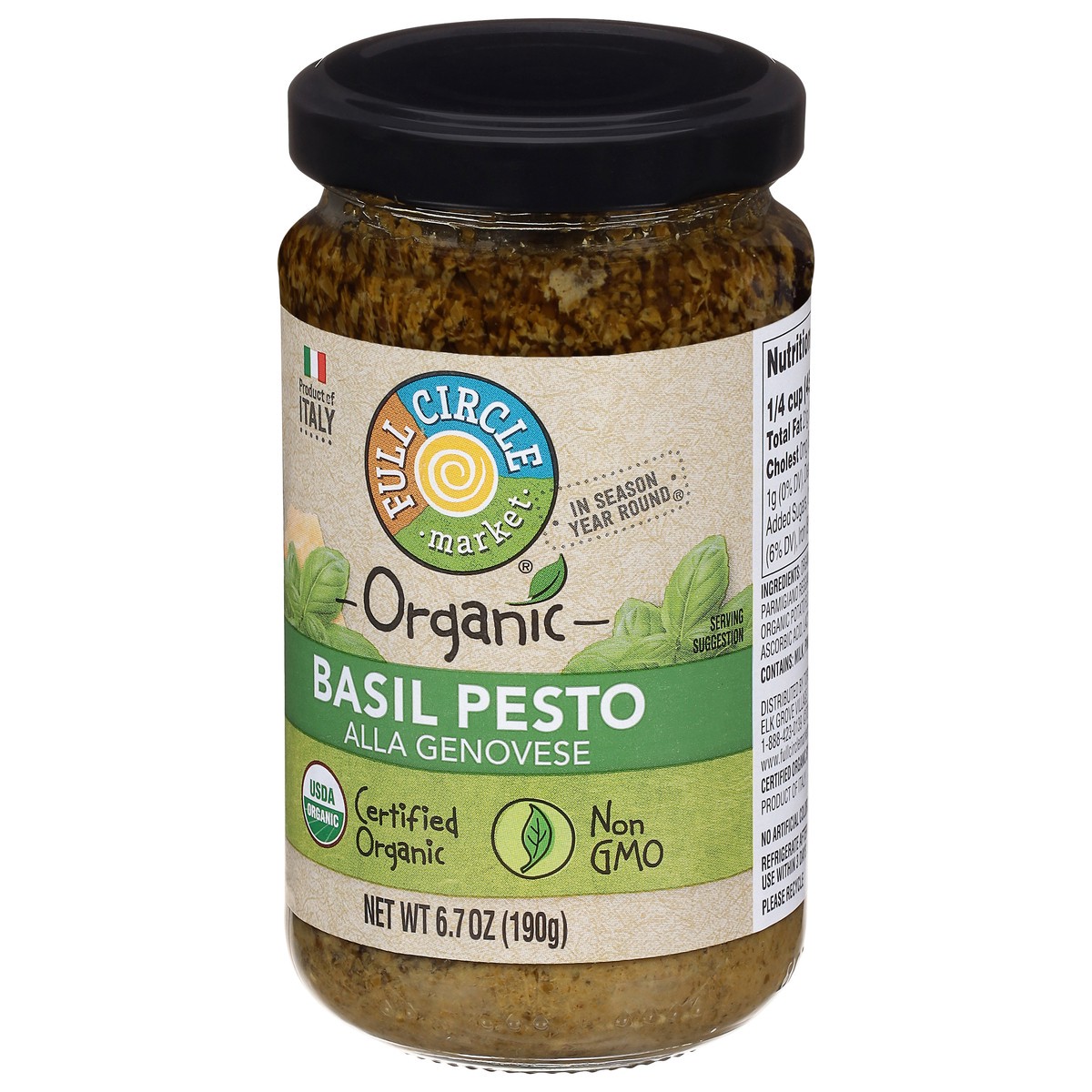 slide 3 of 14, Full Circle Market Organic Basil Pesto 6.7 oz, 6.7 oz