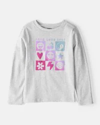 Oshkosh Girls Live Love Long-Sleeve Graphic Tee - Grey Grey XL