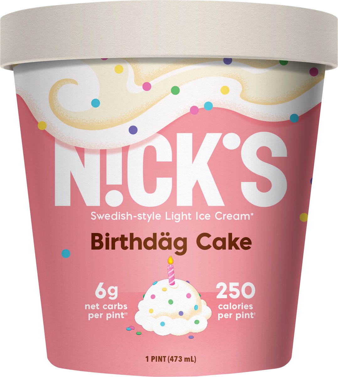 slide 5 of 10, Nick's Light Birthdag Cake Ice Cream 1 pt Cup\Tub, 1 pint