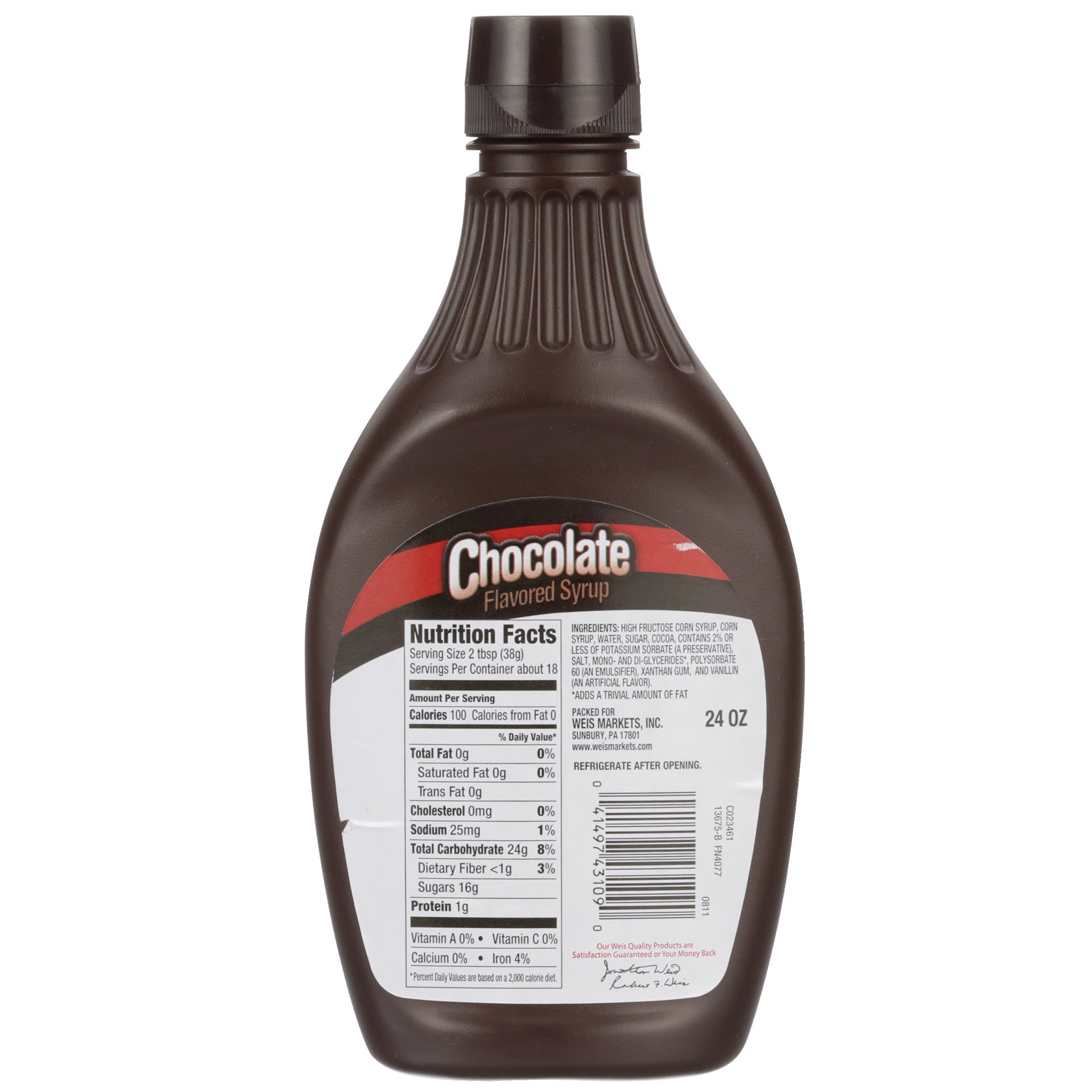 slide 6 of 6, Weis Quality Chocolate Flavored Syrup, 24 oz