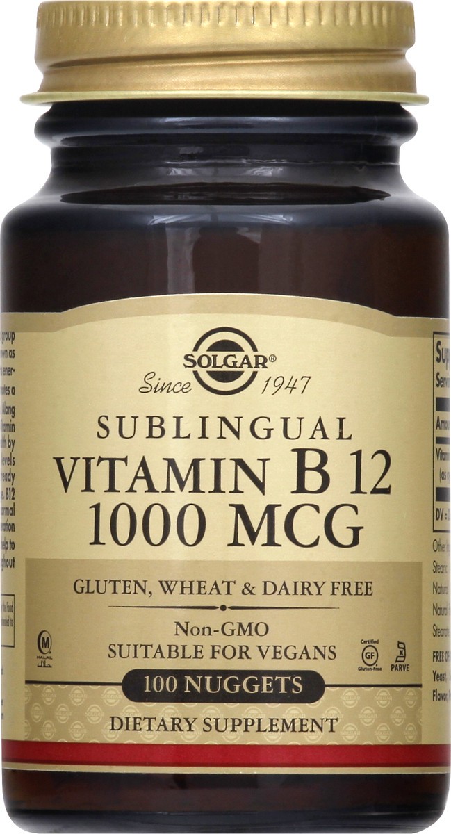 slide 10 of 10, Solgar Sublingual Vitamin B12 1000 Mcg, 100 ct