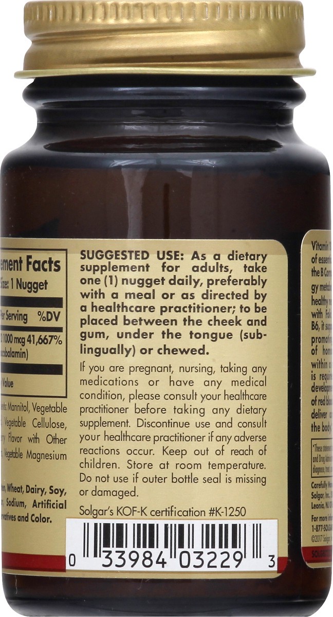 slide 8 of 10, Solgar Sublingual Vitamin B12 1000 Mcg, 100 ct