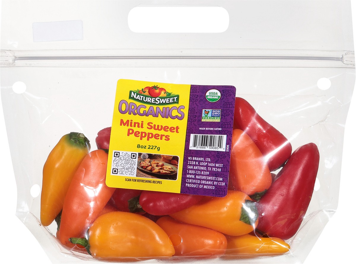 slide 5 of 12, NatureSweet Organics Sweet Peppers Mini 8 oz, 8 oz