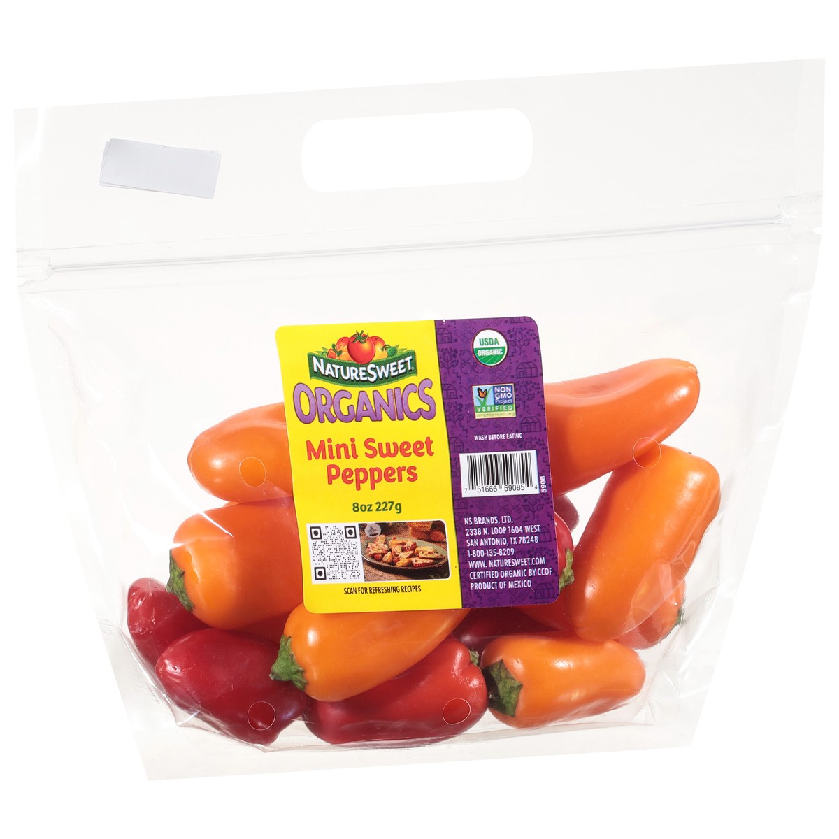 slide 7 of 12, NatureSweet Organics Sweet Peppers Mini 8 oz, 8 oz