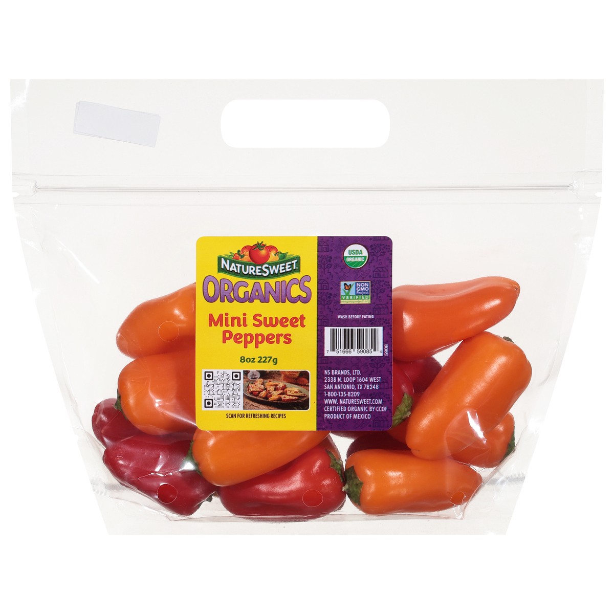 slide 11 of 12, NatureSweet Organics Sweet Peppers Mini 8 oz, 8 oz