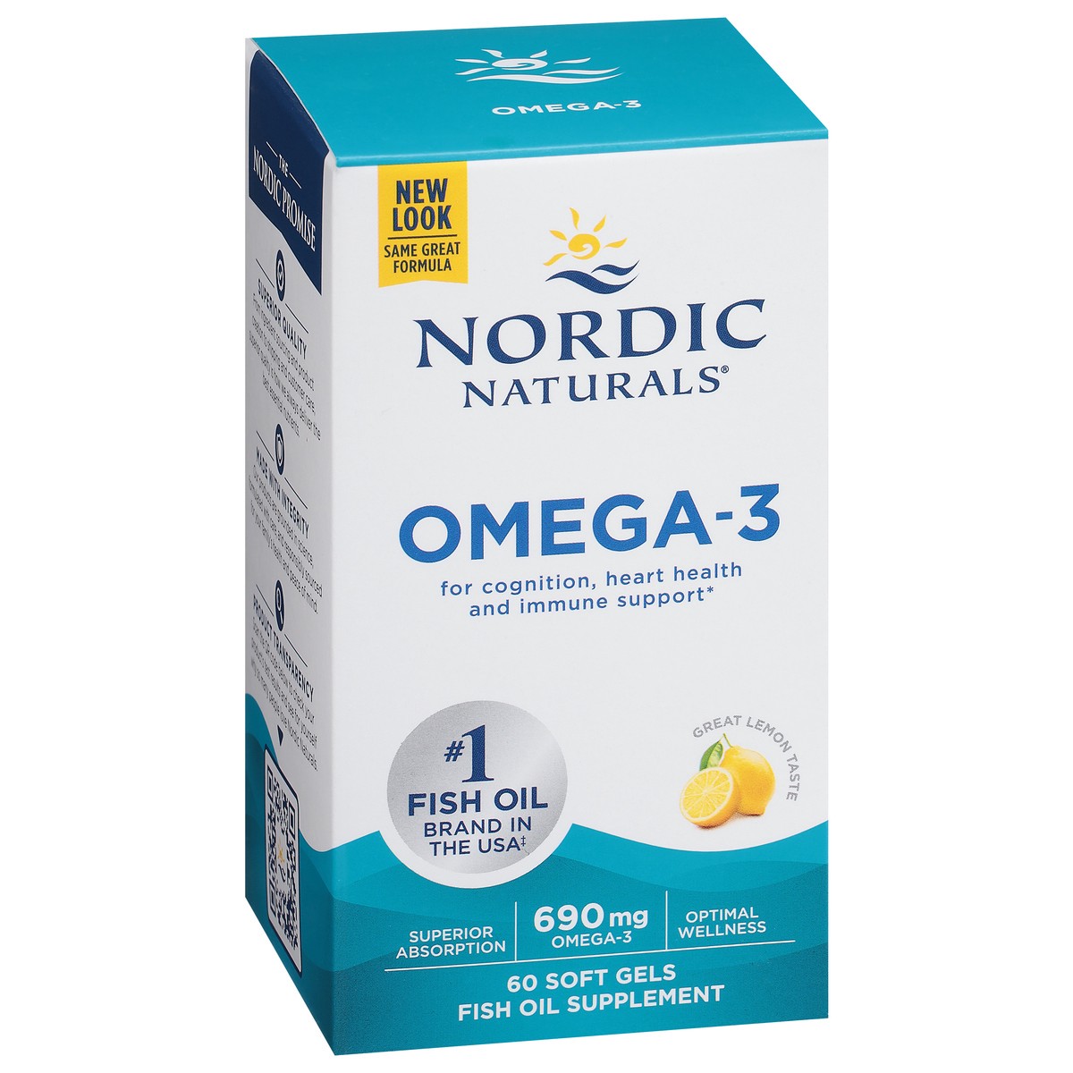 slide 6 of 9, Nordic Naturals 690 mg Lemon Omega-3 60 Soft Gels, 60 ct