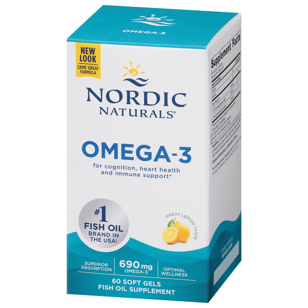 slide 7 of 9, Nordic Naturals 690 mg Lemon Omega-3 60 Soft Gels, 60 ct