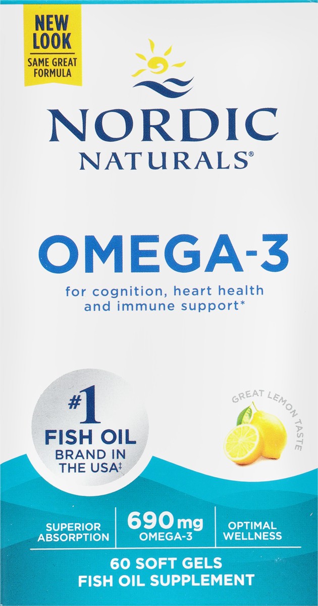 slide 2 of 9, Nordic Naturals 690 mg Lemon Omega-3 60 Soft Gels, 60 ct