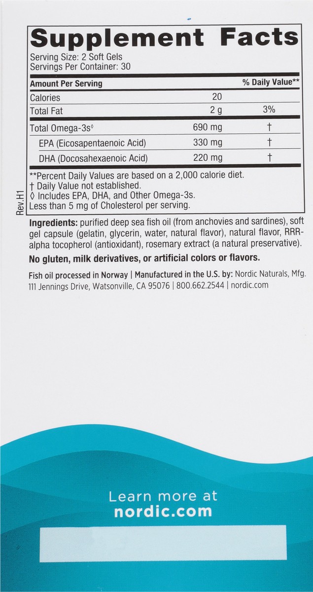 slide 4 of 9, Nordic Naturals 690 mg Lemon Omega-3 60 Soft Gels, 60 ct