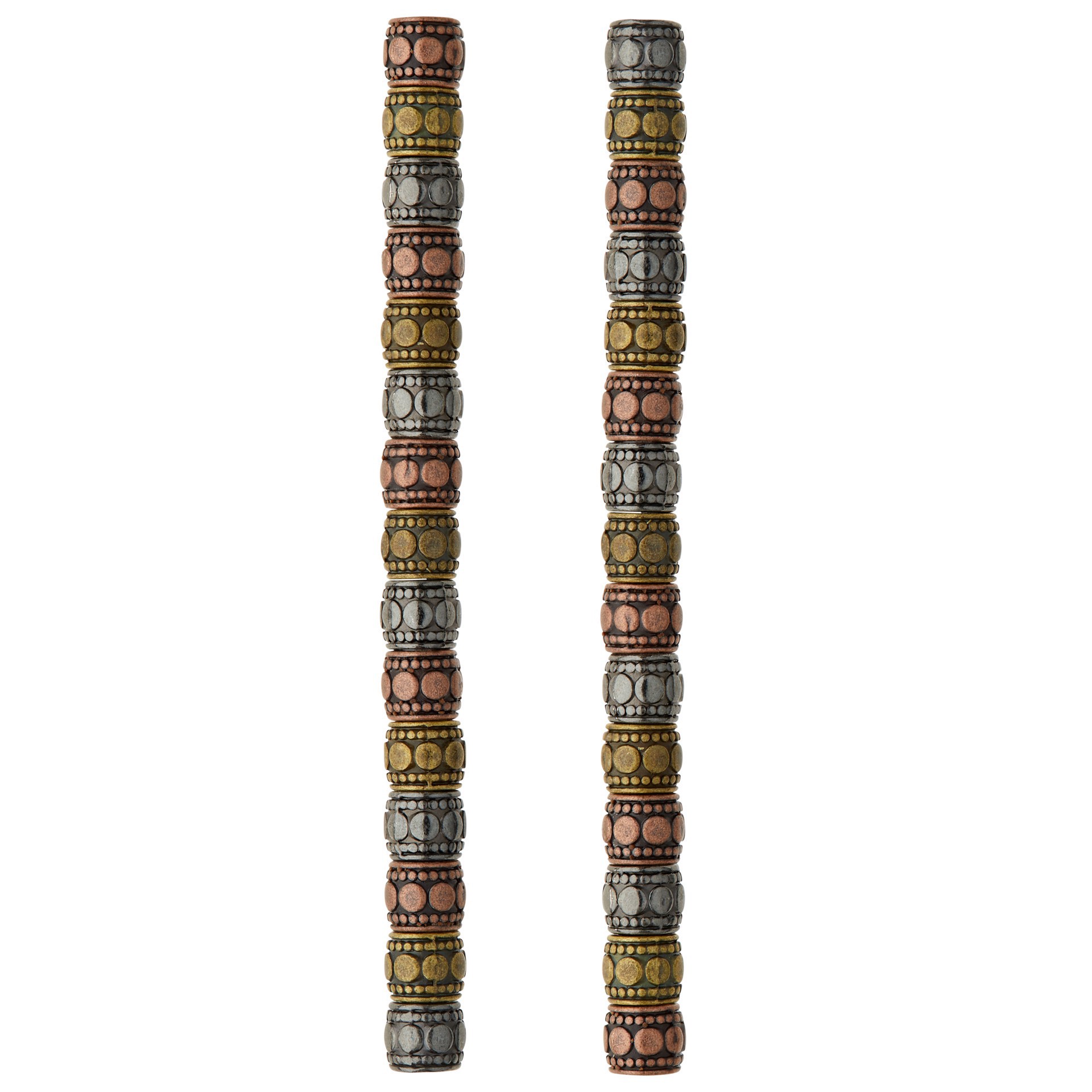 slide 2 of 3, Carved Metal Drum Beads, 7mm By Bead Landing, 7mm