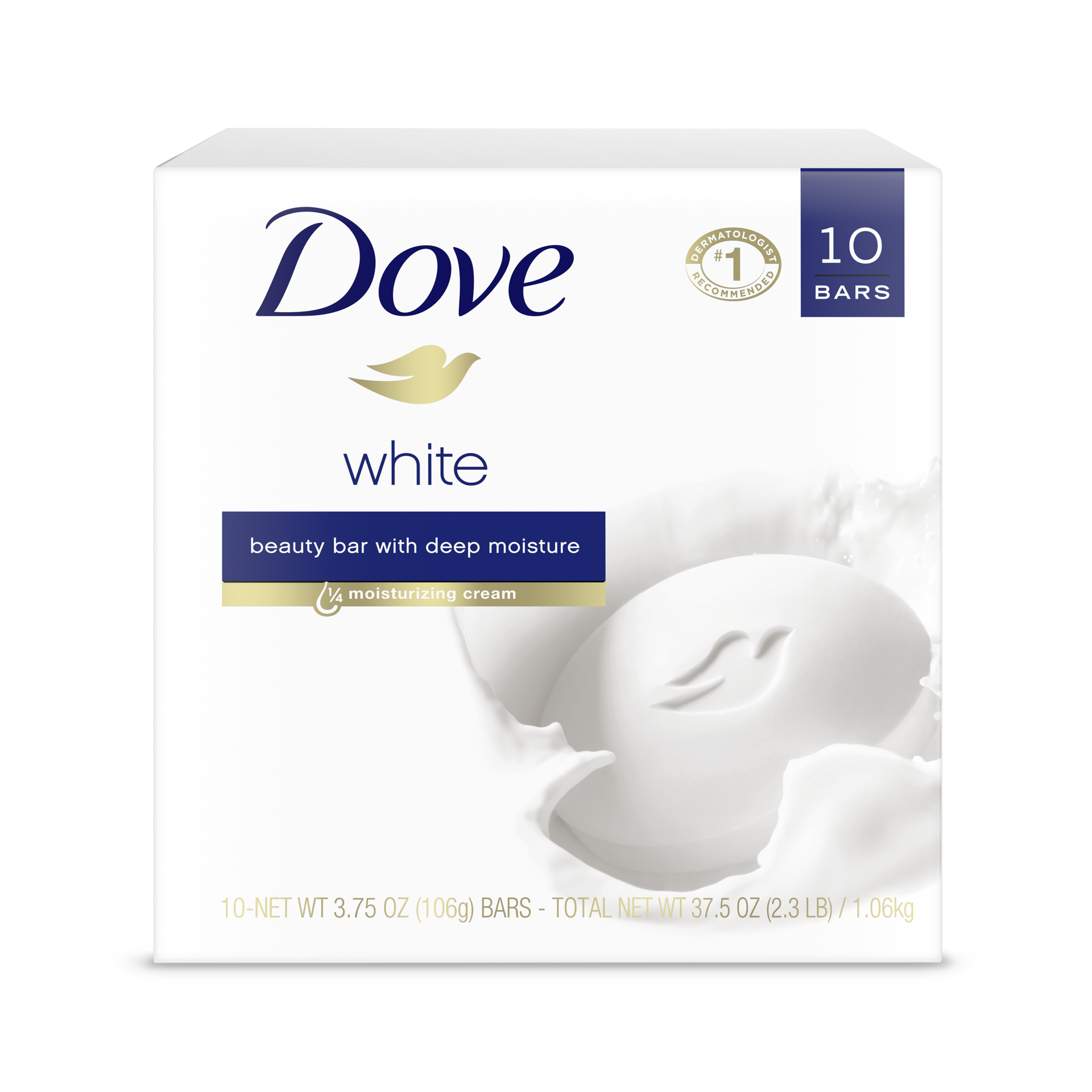 slide 1 of 3, Dove Beauty Bar White, 3.75 oz, 10 Bars, 10 ct; 4 oz