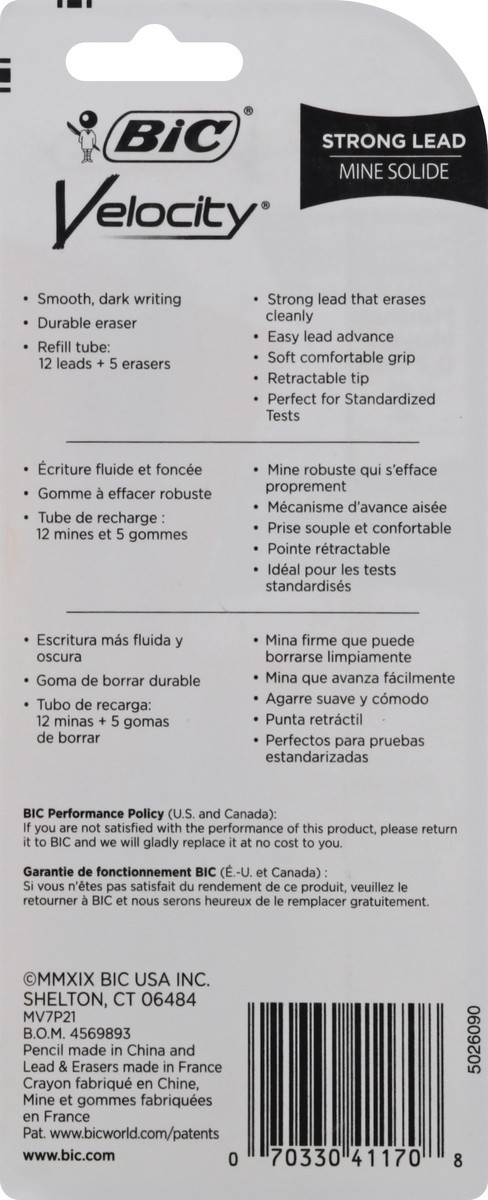 slide 3 of 9, Bic Black Velocity Pencil Medium, 2 ct