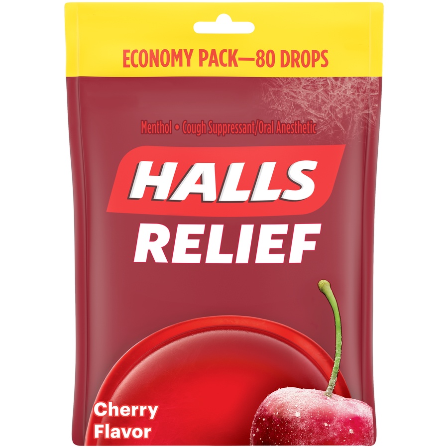 slide 2 of 5, Halls Cherry Cough Drops , 80 ct