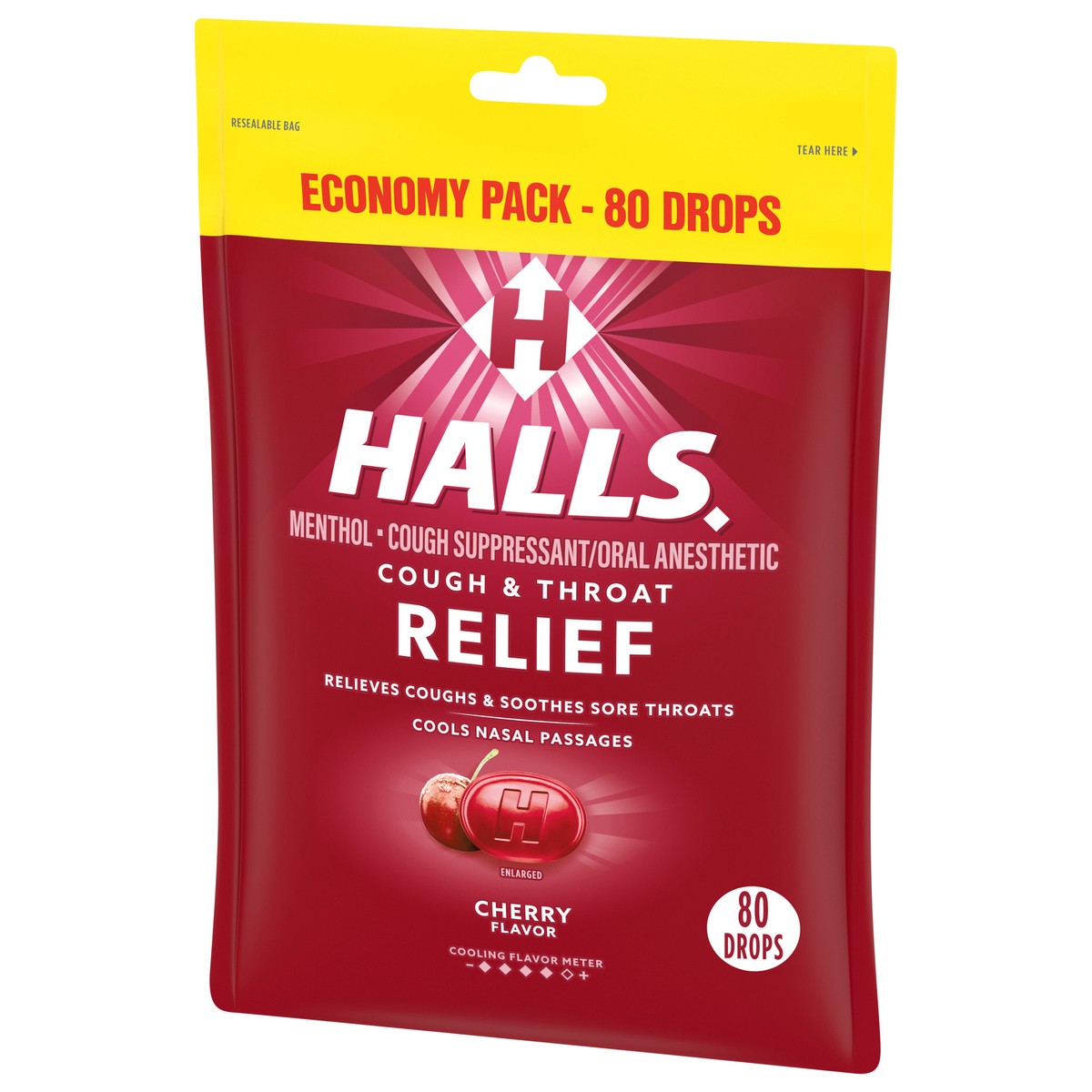 slide 3 of 9, Halls Cough Drops - Cherry - 80ct, 8.75 oz