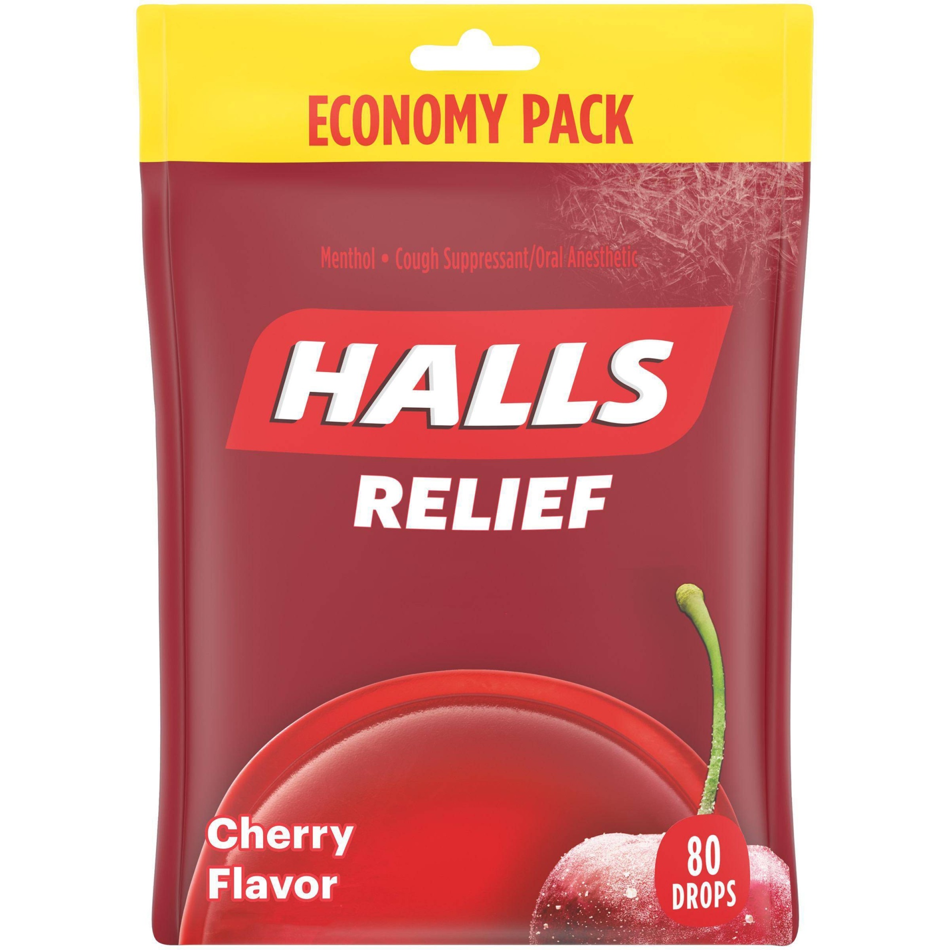 slide 1 of 5, Halls Cherry Cough Drops , 80 ct