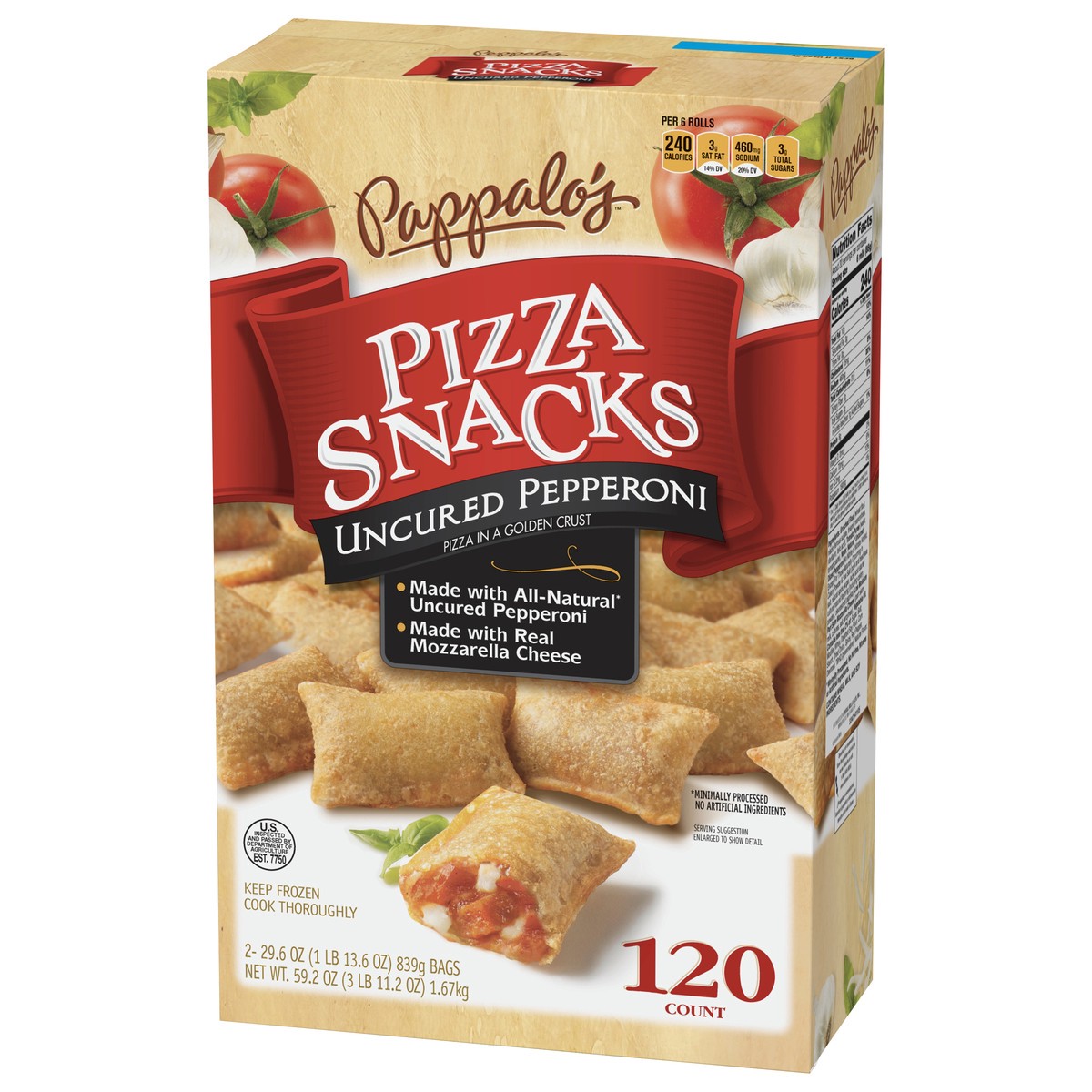 slide 2 of 11, Pappalo's Uncured Pepperoni Pizza Snacks 2 bags 29.6 oz Bag 2 ea Box, 