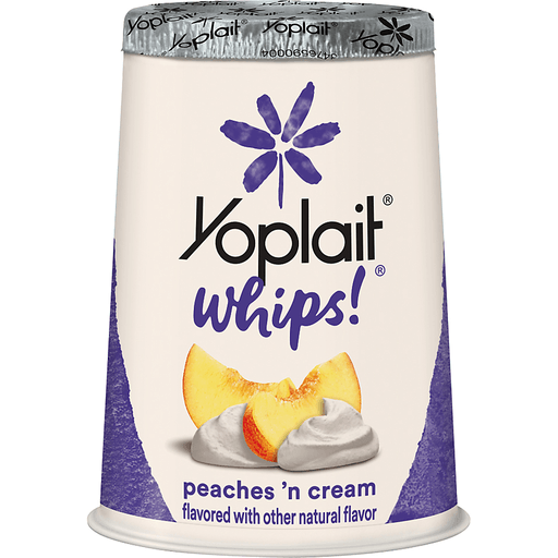 slide 1 of 5, Yoplait Whips! Peaches'N Cream Flavored Lowfat Yogurt Mousse Cup, 4 oz