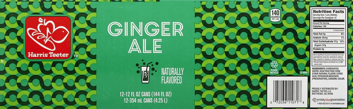 slide 6 of 6, Harris Teeter Soda - Ginger Ale - 12 ct; 12 oz, 12 ct; 12 oz