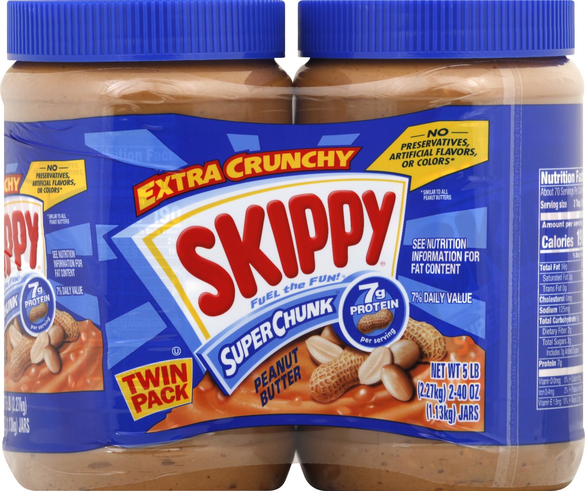 slide 1 of 12, Skippy Twin Pack Extra Crunchy Peanut Butter 2 ea, 2 ct