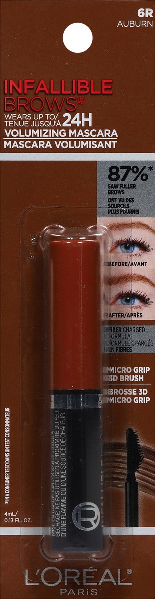 slide 4 of 11, L'Oréal 6R Auburn Infallible 24H Volumizing Mascara 0.13 fl oz, 0.13 fl oz