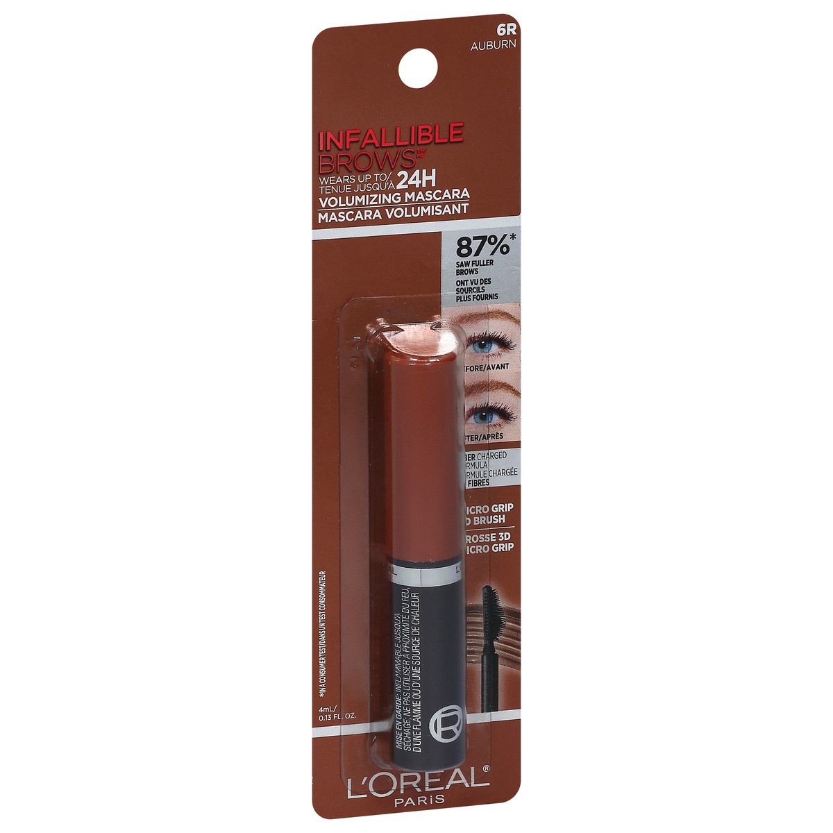 slide 9 of 11, L'Oréal 6R Auburn Infallible 24H Volumizing Mascara 0.13 fl oz, 0.13 fl oz