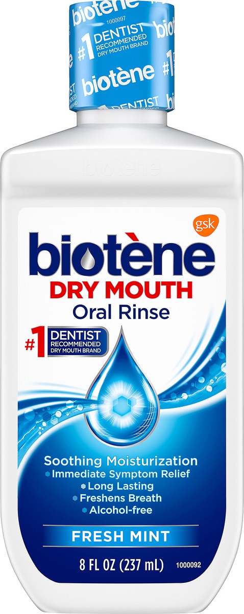 slide 4 of 8, Biotène Oral Rinse Mouthwash For Dry Mouth, Alcohol-Free, Fresh Mint, 8 Oz, 1 ct