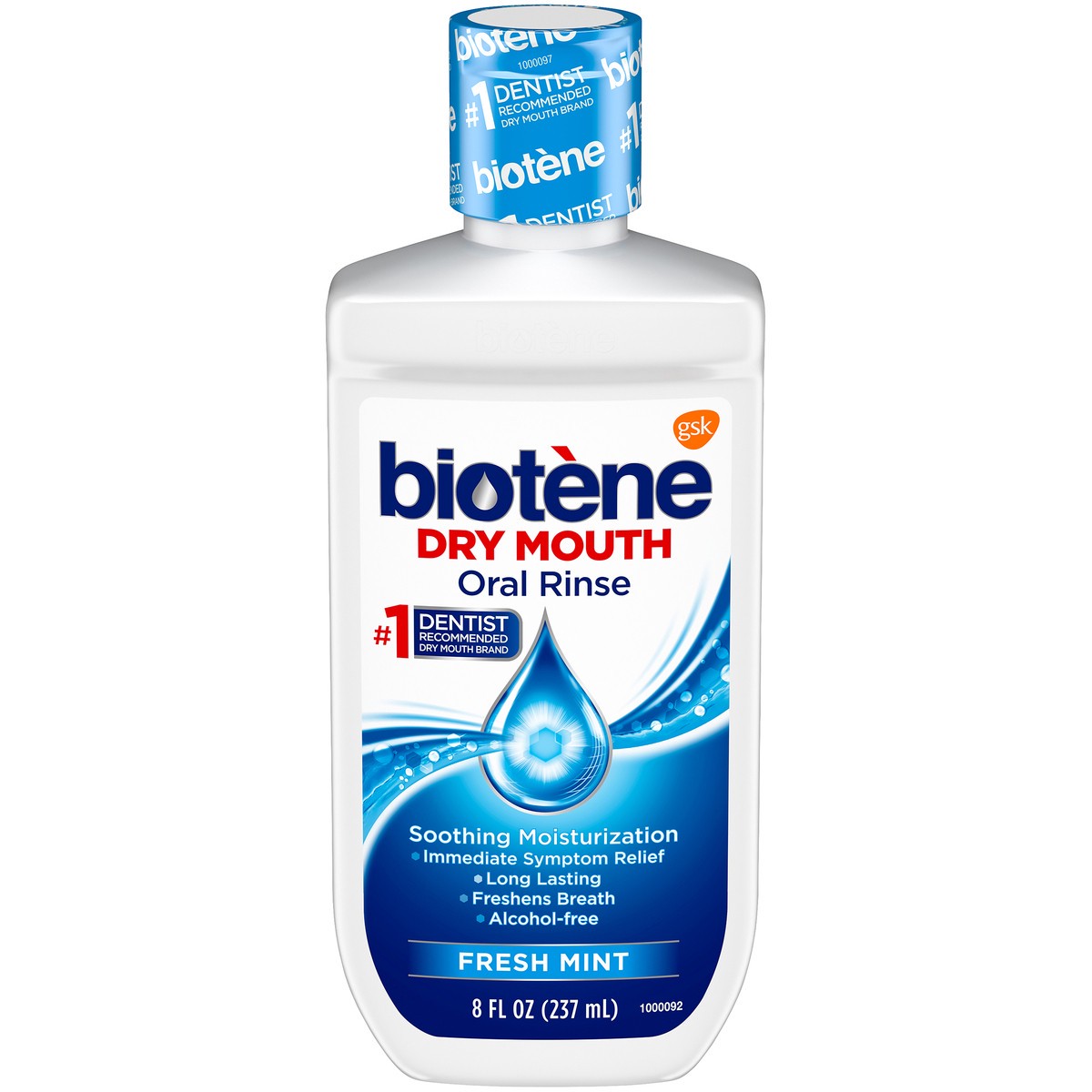 slide 1 of 8, Biotène Oral Rinse Mouthwash For Dry Mouth, Alcohol-Free, Fresh Mint, 8 Oz, 1 ct