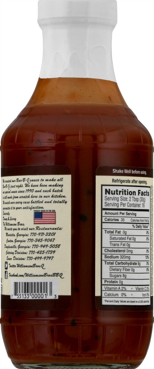 slide 4 of 9, Williamson Bros. Original Bar- B- Q Sauce 16 oz, 16 oz