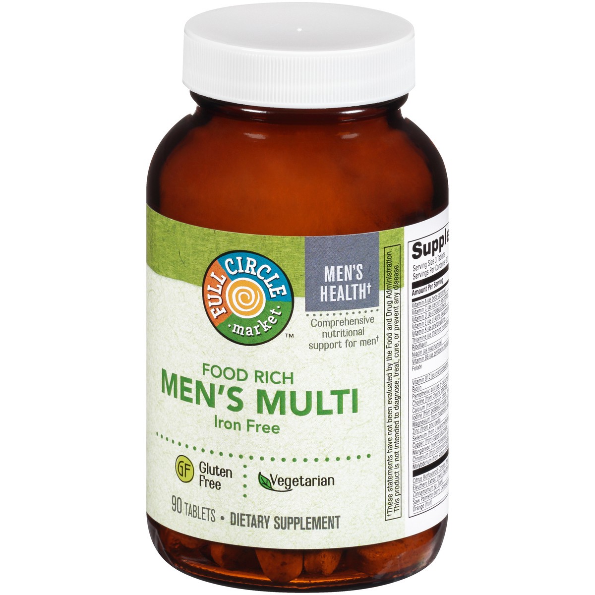 slide 6 of 8, Full Circle Market Men's Multivitamin Vegetarian Tablets, 90 ct