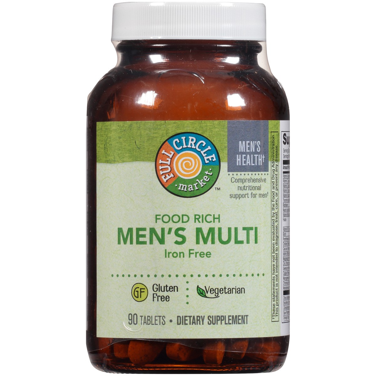 slide 3 of 8, Full Circle Market Men's Multivitamin Vegetarian Tablets, 90 ct