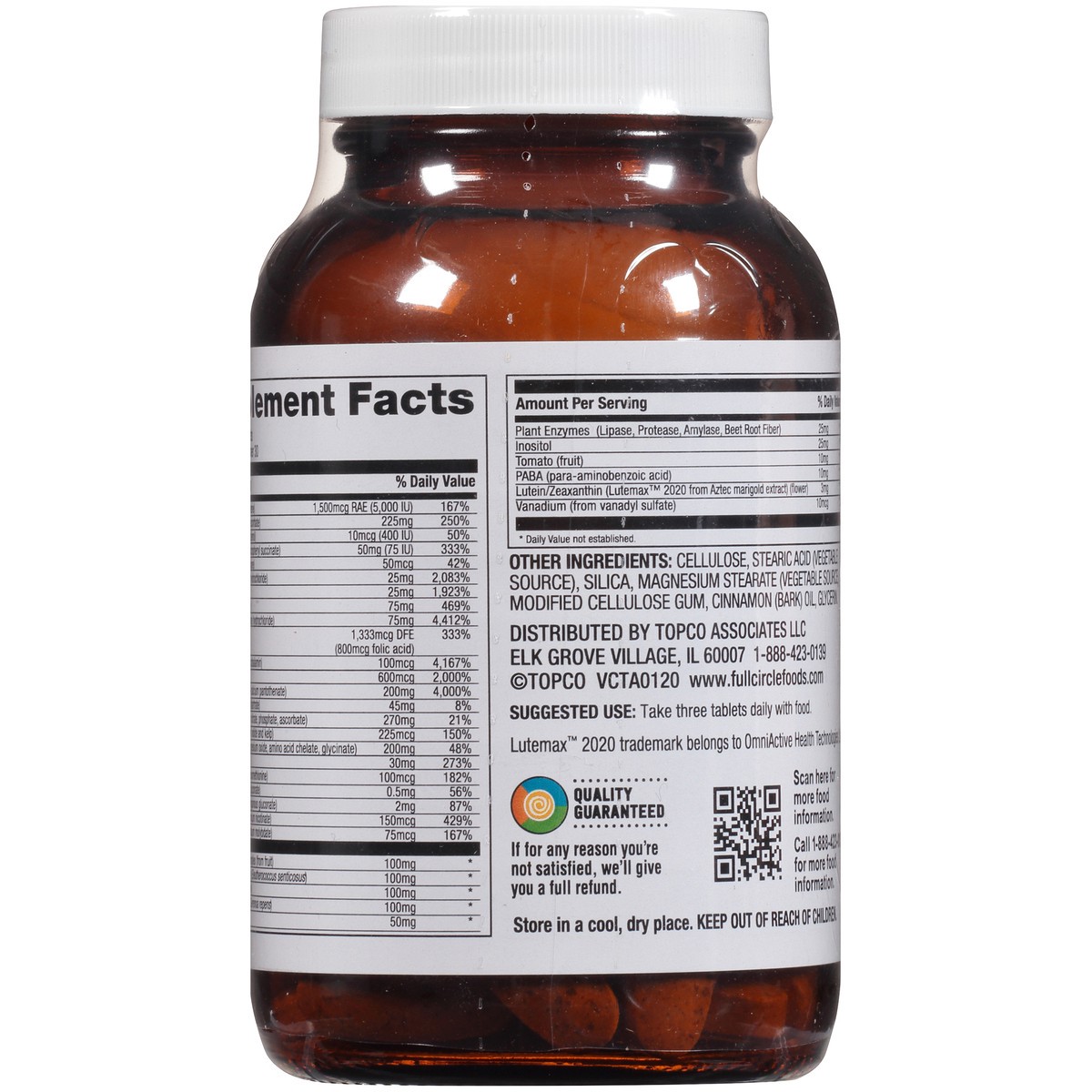 slide 8 of 8, Full Circle Market Men's Multivitamin Vegetarian Tablets, 90 ct