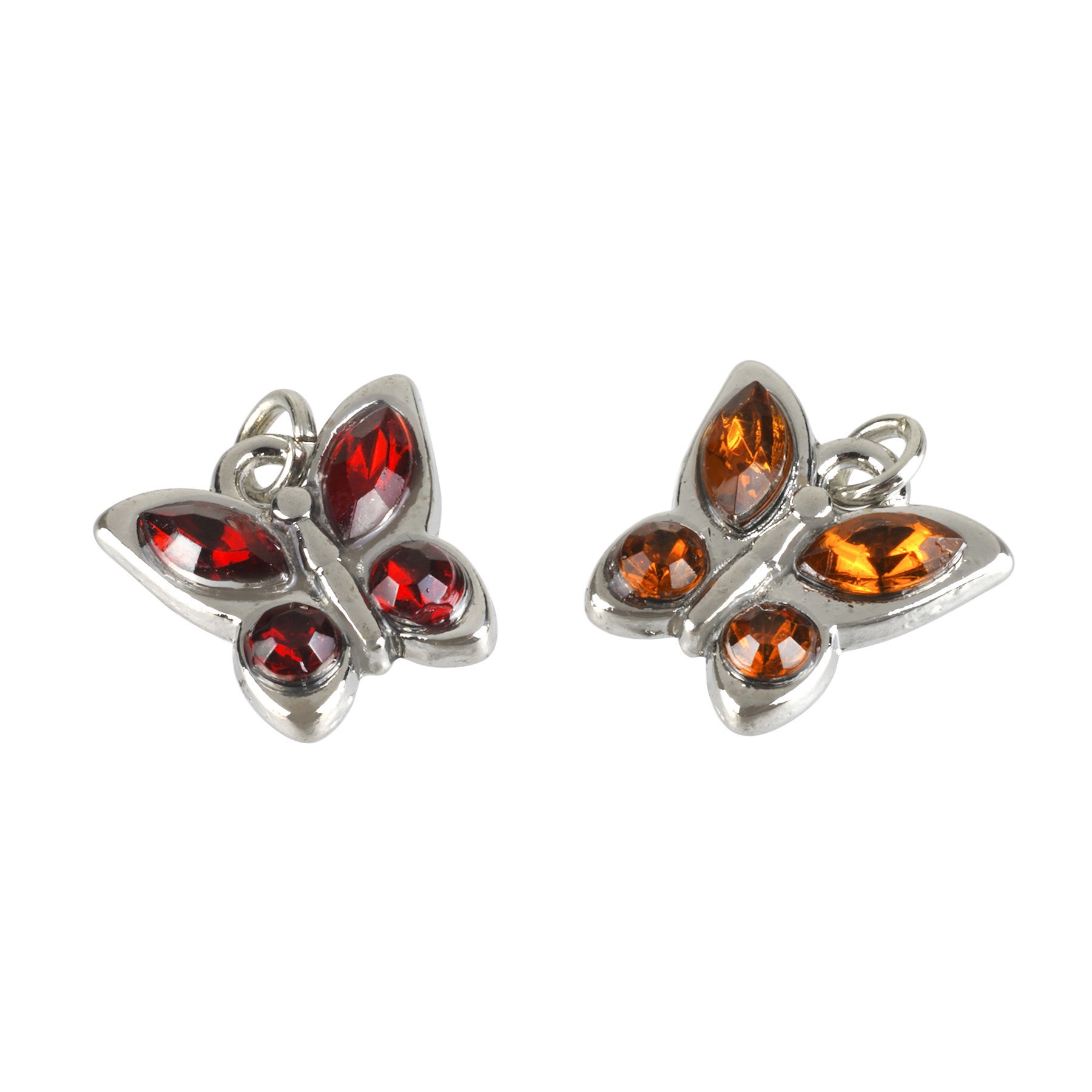 slide 2 of 3, Charmalong Rhodium Butterfly Charms By Bead Landing, 4mm x 11mm