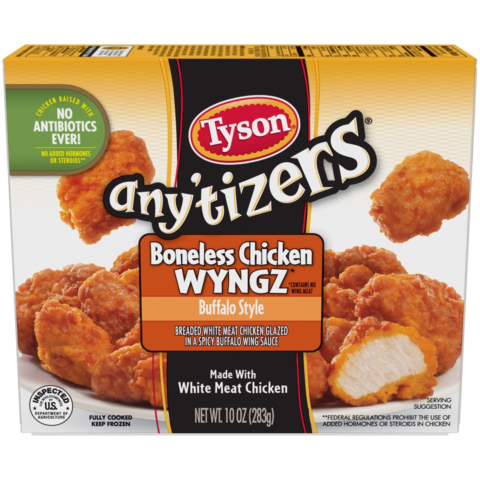 slide 1 of 8, Tyson Any'tizers Boneless Buffalo Style Chicken Wyngz, 10 oz