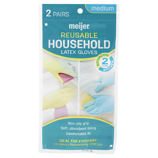 Meijer Reusable Household Latex Gloves Medium 2 ct Shipt