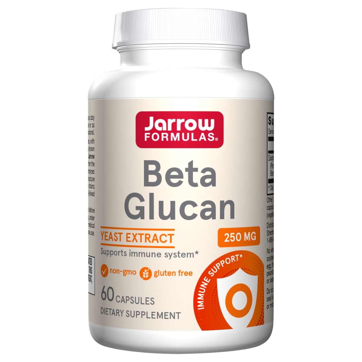 slide 1 of 4, Jarrow Formulas Beta Glucan 250 mg - 60 Capsules - Immune Function Support Dietary Supplement - High-Purity Extract - Patented Preparation - 60 Servings, 60 ct