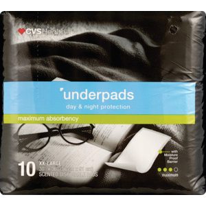 slide 1 of 1, CVS Health Underpads Day & Night Protection Pads, Xxl, 10 ct
