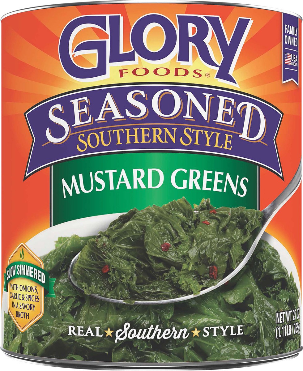 slide 6 of 9, Glory Foods Seasoned Southern Style Mustard Greens, 27 oz