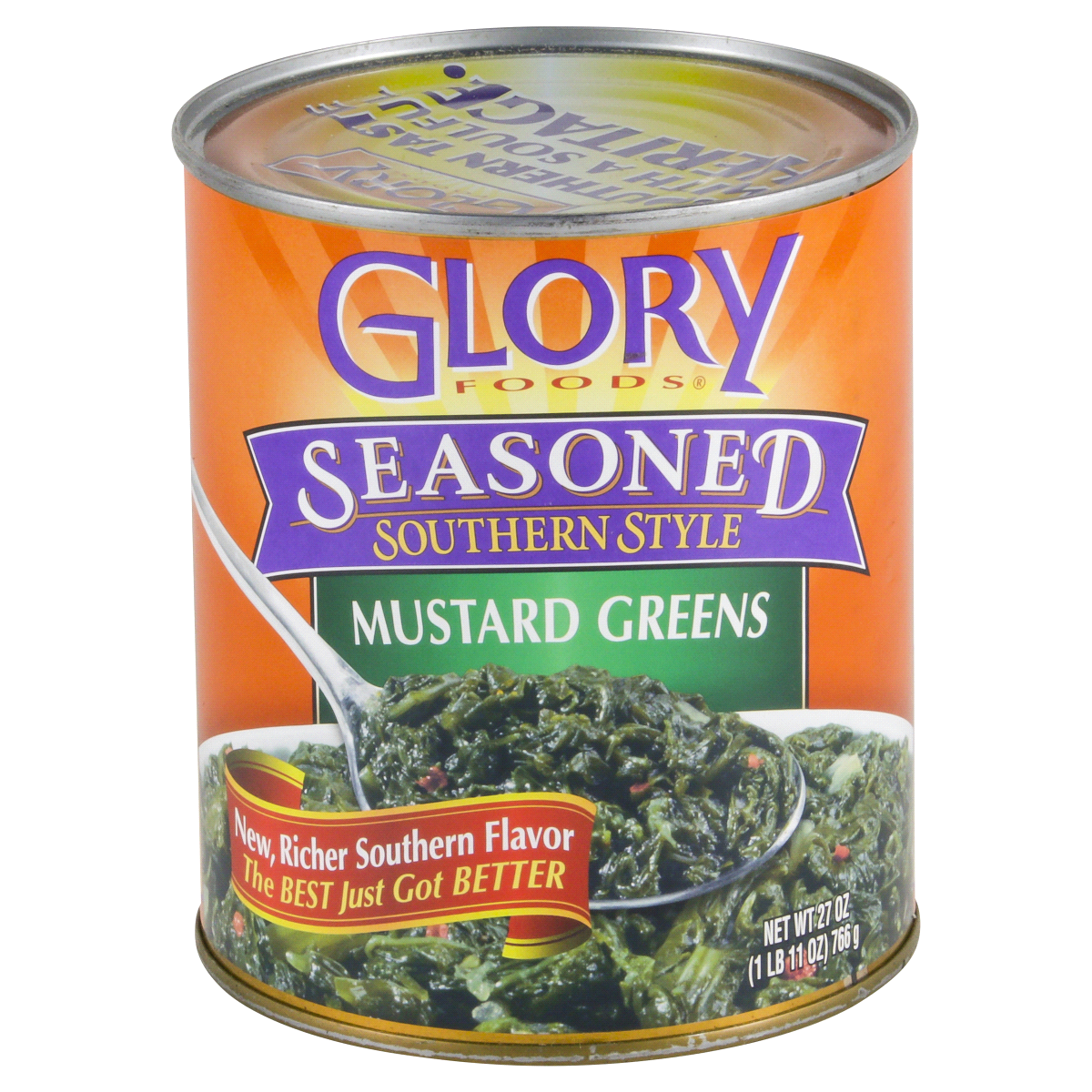 slide 1 of 5, Glory Foods Seasoned Southern Style Mustard Greens 27 oz, 27 oz