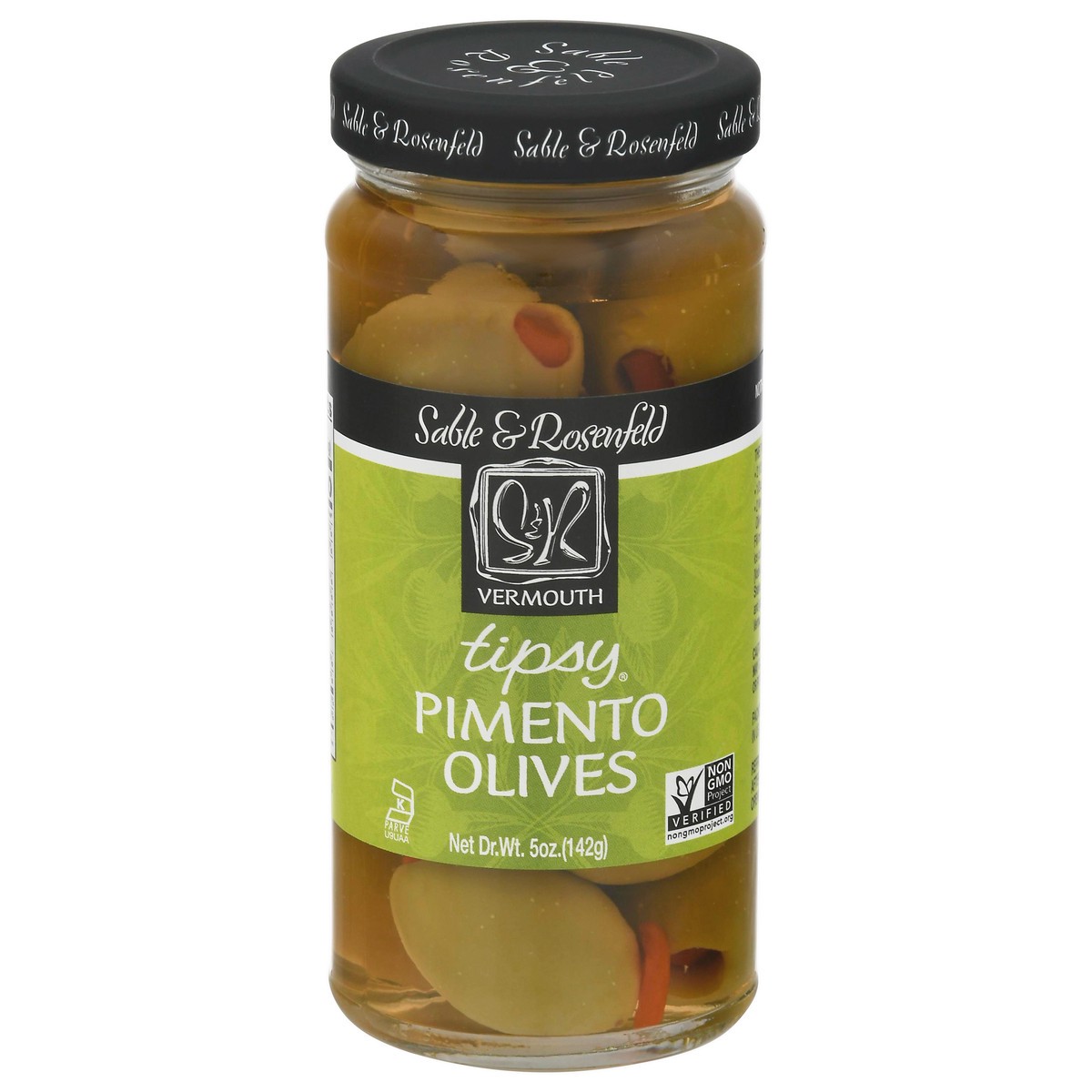 slide 1 of 1, Sable & Rosenfeld Vermouth Tipsy Olives Stuffed With Pimento Paste, 4.94 oz